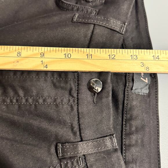 Jen7 Womens Pants Black Cropped Wide Leg High Rise Pockets Zip Button Close New - Picture 14 of 16